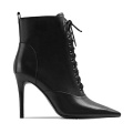 2019 Women's Genuine Leather Ankle Boots High Heel Lace A305 Daily Bootie Ladies Women Winter Custom Boots Shoes For Women